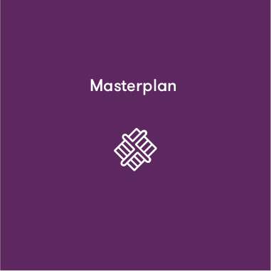 Purple Masterplan thumbnail with white text and icon for Evergreen community by AVJennings located in Spring Farm, NSW 2570. Houses for sale spring farm, house and land packages Spring Farm. 