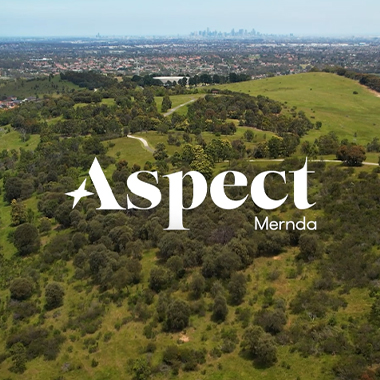 Aerial of Aspect land in Mernda VIC 3754. Land for sale Mernda. 
