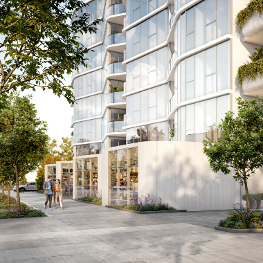 Merchant streetscape. Apartments for sale at Waterline Place by AVJennings.  1, 2 and 3 bedroom apartments in Williamstown, VIC, 3016.