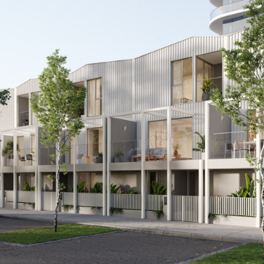 Firefly Townhomes street outlook in Williamstown, VIC 3016. Townhouses for sale in Williamstown. 